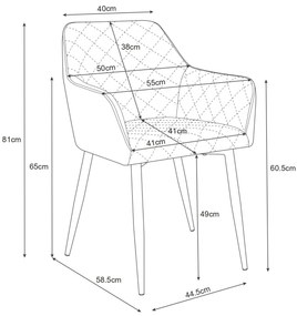 Scaun de masă Sunanda (Negru) (2buc). 1069502