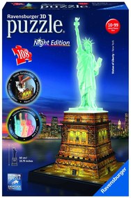 RAVENSBURGER - PUZZLE 3D LUMINOS STATUIA LIBERTATII, 108 PIESE (RVS3D12596)