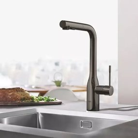 Baterie bucatarie cu dus extractabil Grohe Minta 2 tipuri de jet antracit periat Hard Graphite