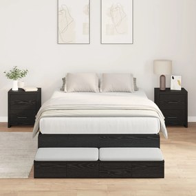 vidaXL Cadru de pat cu depozitare Stejar negru 120x200 cm