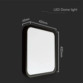 LED Plafonieră baie 48W 230V IP44 4000K 42x42 cm negru