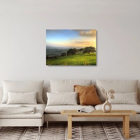 Tablou pe sticlă - Privire de pe deal (70x50 cm)