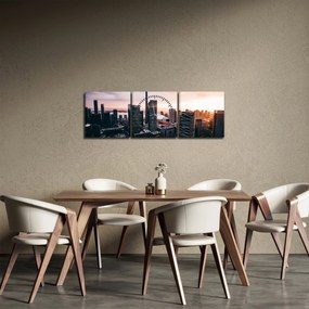 Tablou - Cntru orașului (cu ceas) (90x30 cm)