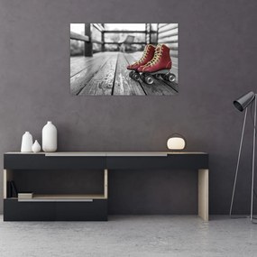 Tablou cu pantofi cu role vechi roșii (90x60 cm)