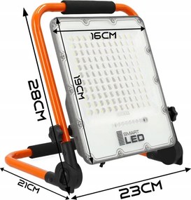 Proiector LED reîncărcabil cu stativ LED/30W/3,2V 4500K 5000 mAh IP65 portocaliu