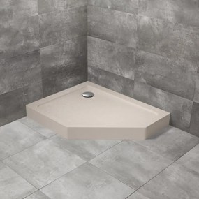 Cadita dus pentagonala Radaway Doros PT E Compact Stone 100x90 cm acril casmir stanga