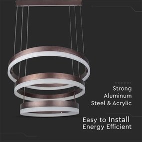 Lustră LED dimabilă pe cablu LED/86W/230V 3000K maro