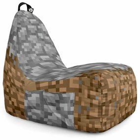 Fotoliu Puf Bean Bag tip Chill XL, Minecraft Piatra Pamant