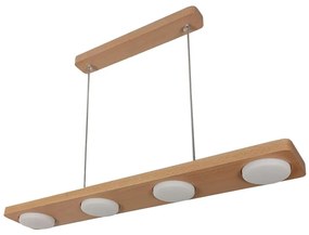 Lustra LED rustica fabricata manual din lemn OKIO 4L