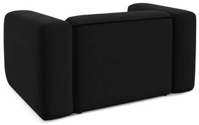 Fotoliu negru cu tapițerie din catifea Ekahi – Makamii