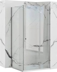 Cabina de dus patrata Rea Madox U cu usa batanta 90x90 crom