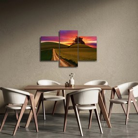 Tablou cu câmp și cerul colorat (90x60 cm)