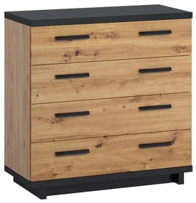 Comodă K4SZ Marisol MS01 (stejar artistan + mat Negru). Promo -17%. 1058831