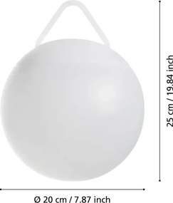 Eglo 75815 - Corp de iluminat exterior LED RGB dimabil POGGIOBELLO LED/2600 mAh IP44 alb + telecomandă