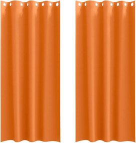 vidaXL Perdele Opaque cu Inel 2 pcs Portocalie Aprinsă 245 x 140 cm