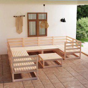 3075979 vidaXL Set mobilier de grădină, 9 piese, lemn masiv de pin