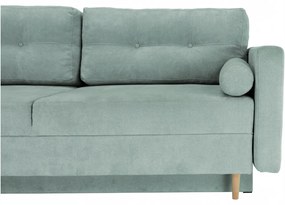 Canapea extensibilă, verde mentă textil Queens, AURELIA