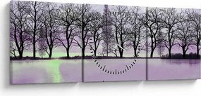 Tablou - Barcă pe lac (cu ceas) (90x30 cm)