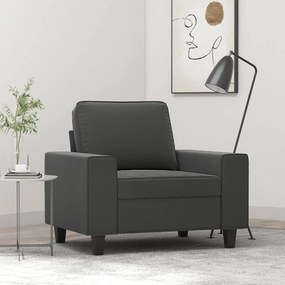 348971 vidaXL Fotoliu canapea, gri închis, 60 cm, textil microfibră
