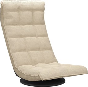 vidaXL Scaun de podea pivotant, crem, material textil