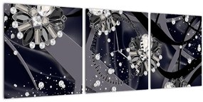 Tablou - Diamante în spațiu (cu ceas) (90x30 cm)