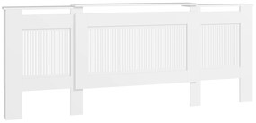HOMCOM Acoperire radiator, design cu lamele, lungime ajustabilă 125-201 cm, MDF, Alb | Aosom Romania