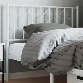 374515 vidaXL Tăblie de pat metalică, alb, 100 cm