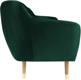 Canapea cu tapițerie din catifea Mazzini Sofas Benito, verde închis, 188 cm