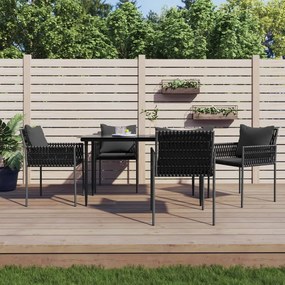 vidaXL Set mobilier de grădină cu perne, 5 piese, poliratan și oțel