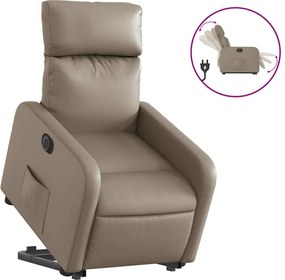 vidaXL Fotoliu rabatabil electric cu ridicare, cappuccino