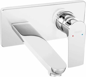 Baterie lavoar incastrata crom cu pipa 18 cm Ferro Square