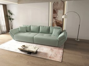 Canapea extensibilă dumonde cu ladă de depozitare si sezut confortabil din spuma high-density, Berlin Ambience Mint 300x100 cm