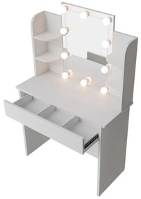 Juskys Masă de toaletă cu iluminare LED - albă