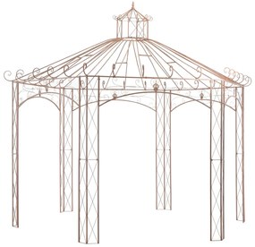 vidaXL Pavilion de grădină, maro antichizat, 4 m, fier