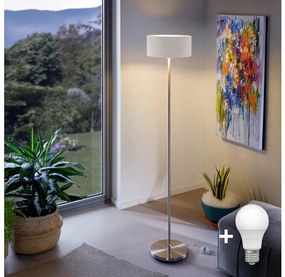 Lampadar LED TUNJA 1xE27/20W/230V Ø 30 cm crom mat/alb