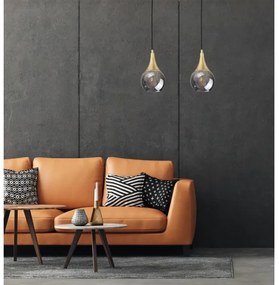 Lustră pe cablu LACRIMA SMOKY 2xE27/60W/230V