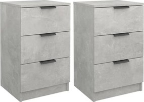 vidaXL Noptiere, 2 buc., gri beton, 40x36x65 cm