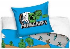 Lenjerie de pat pentru copii Minecraft Time toMine , 140 x 200 cm, 70 x 90 cm