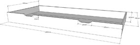 Pat Căsuță cu Design Modern, cu Sertar, Alb, Pin Masiv – Dallas – Vipack