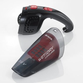 Aspirator de mână Ariete WET & DRY CORDLESS 2474/00, 400 ml, Baterie LI-Ion 1200 mAh/3.6V, Autonomie 12 min, Filtru lavabil, Negru/Negru