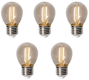 Set 5 becuri E27 dimbare LED lamp P45 smoke 3W 250 lm 2200K