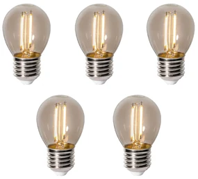Set 5 becuri E27 dimbare LED lamp P45 smoke 3W 250 lm 2200K