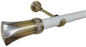 Galerie simpla fara inele PLUTON CRYSTAL /25 - alb/aur antic (Alege marime: 120 cm)