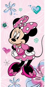 Prosop pentru copii roz din bumbac 70x140 cm Minnie – Jerry Fabrics