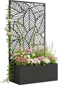 Outsunny Pat înălțat din metal cu spalier pentru plante cățărătoare, independent sau pentru montare pe perete | Aosom Romania