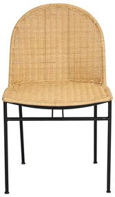 Set 4 scaune din ratan Sofia și masă neagră Marienlis - Bonami Essentials