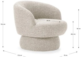 Fotoliu bej pivotant Dali – MOME