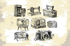 Tapet autoadeziv din viața retro