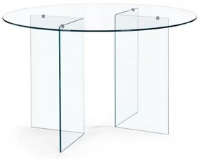 Masa dining pentru 6 persoane transparenta din sticla temperata, ∅ 130 cm, Iride Bizzotto