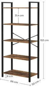 Bibliotecă NAVARO maro/negru